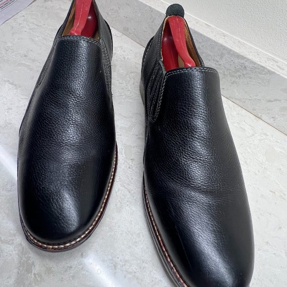 SANDRO pebbled black leather dress shoes men size 9 1/2 comfort soft gel soles main image 9